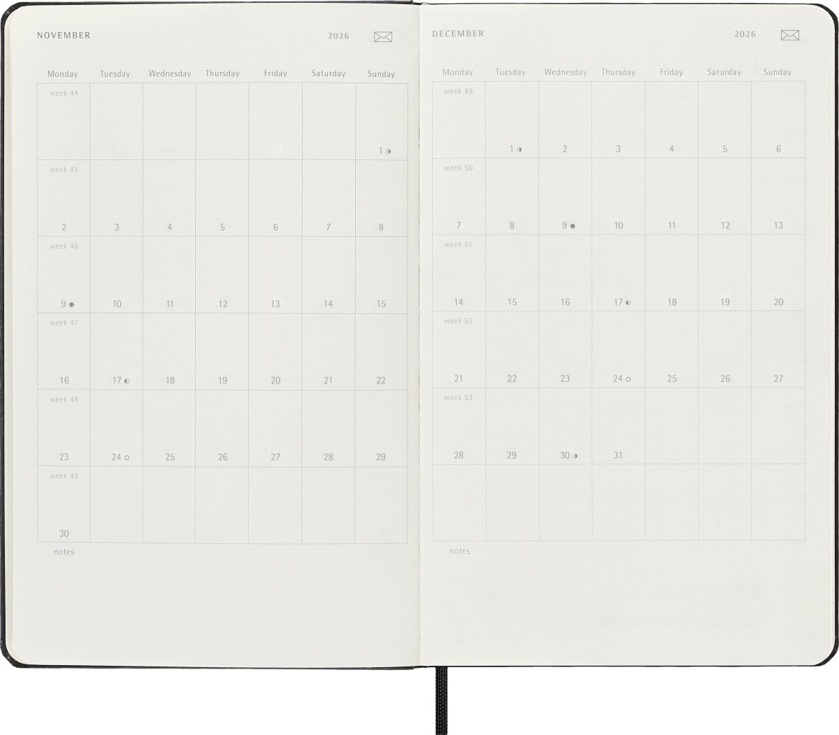 Moleskine 2026 Kalender | Digital | Uge | L