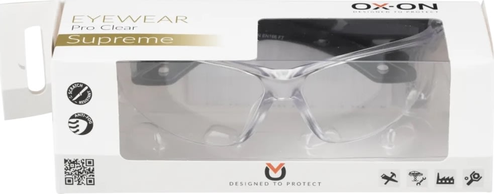 OX-ON Sikkerhedsbrille Pro Supreme, Klar