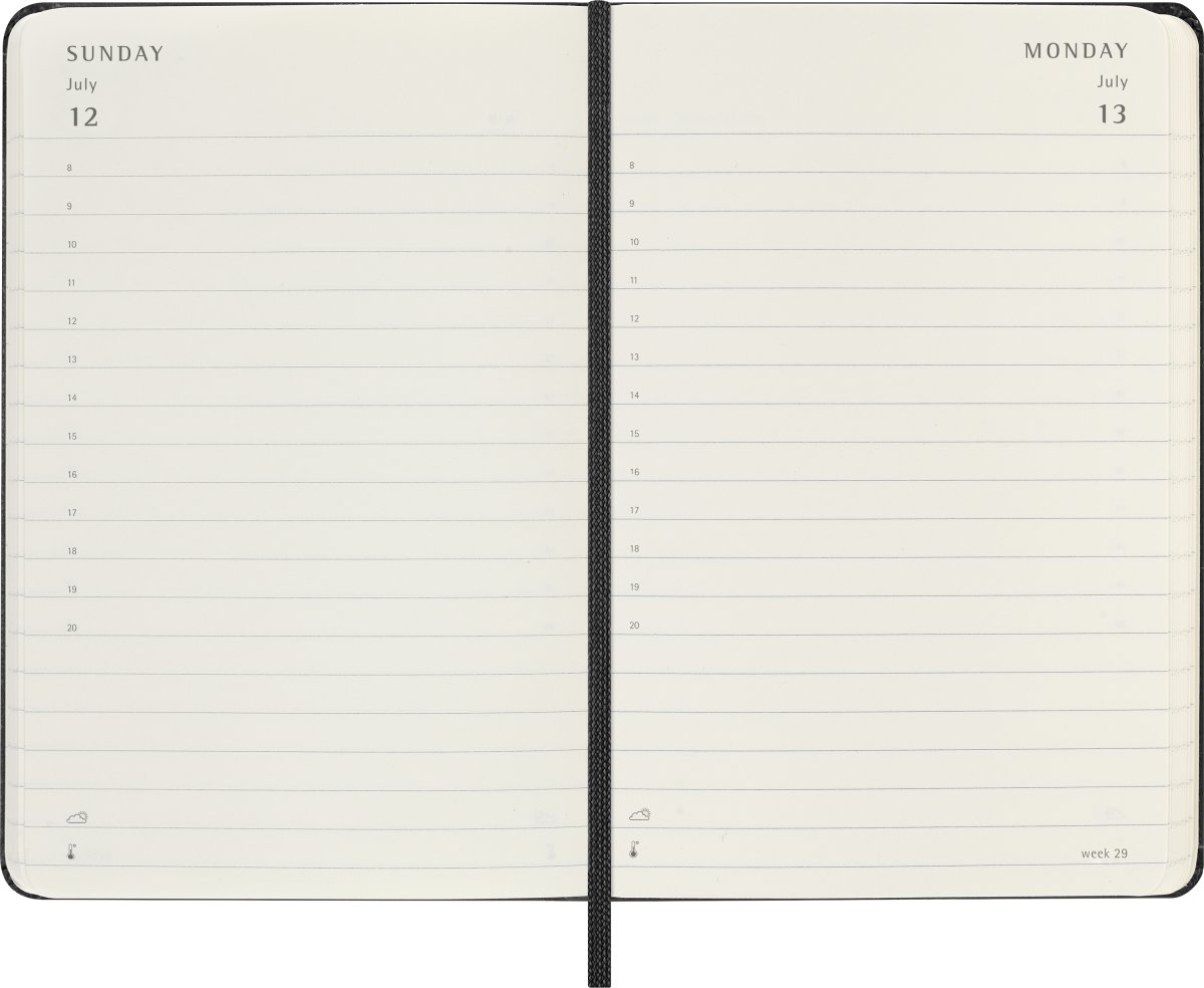 Moleskine 2026 Kalender | H | Dag | Poc. | Sort