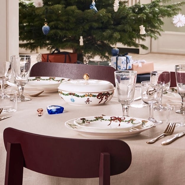 Royal Copenhagen Stjerne Riflet Jul Skål m/Låg