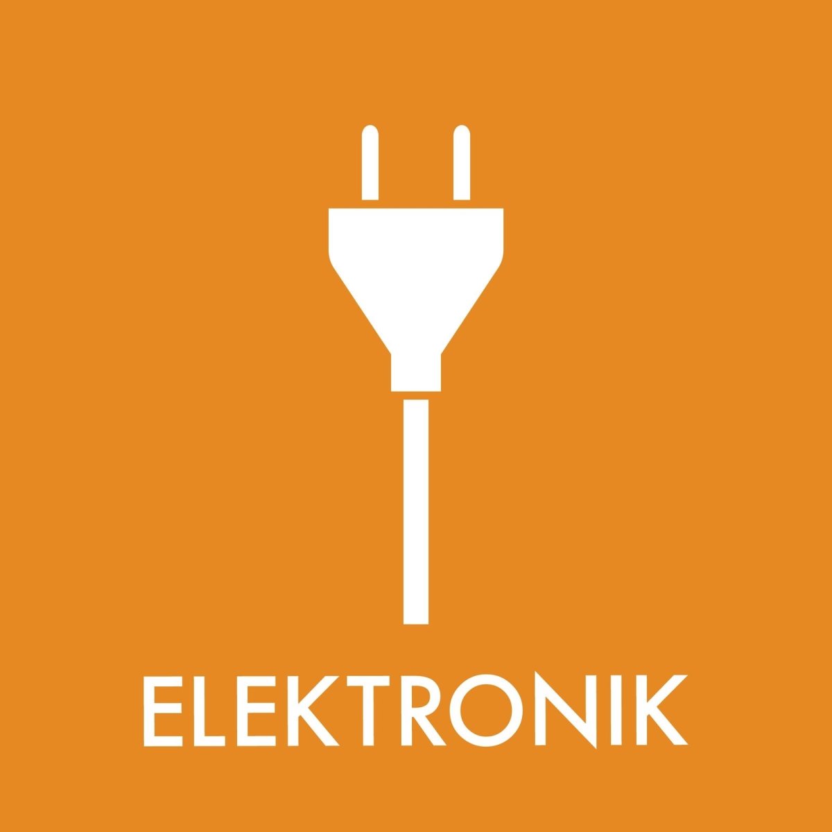 Affaldspiktogram 12x12cm selvklæb, Elektronik
