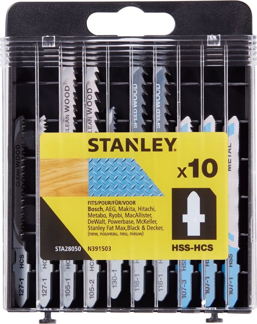 Stanley Stiksavklingesæt til træ og metal, 10 stk.
