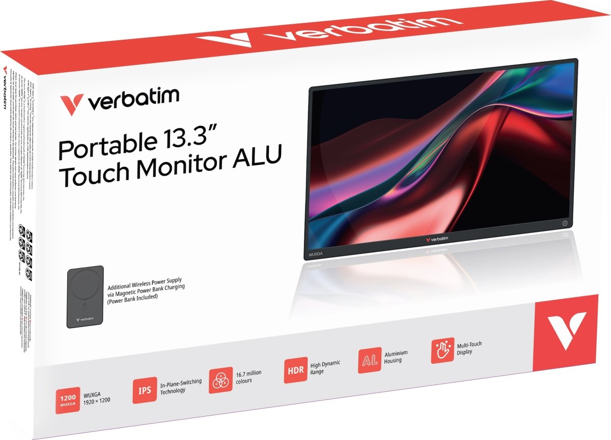Verbatim 13,3'' bærbar touchscreen monitor