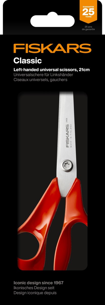 Fiskars Classic Universalsaks, venstre, 21 cm