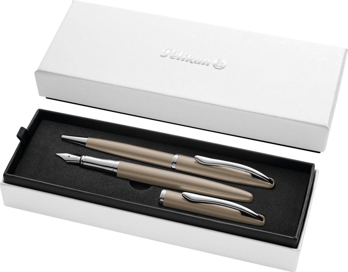 Pelikan Noble Elegance Sæt, Fyl/Kug, taupe