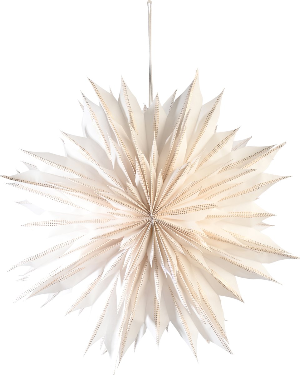 Papirstjerne, Ø45cm, (ekskl) kabel & pære, hvid
