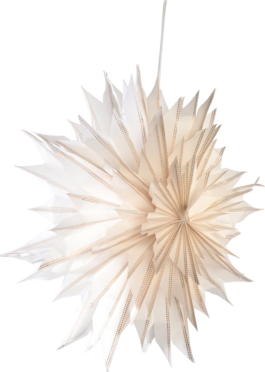 Papirstjerne, Ø45cm, (ekskl) kabel & pære, hvid