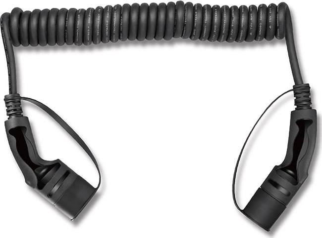 Avant Spiralladekabel type-2 3-faset 5 meter, sort