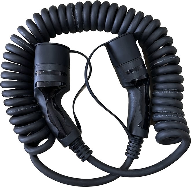 Avant Spiralladekabel type-2 3-faset 5 meter, sort