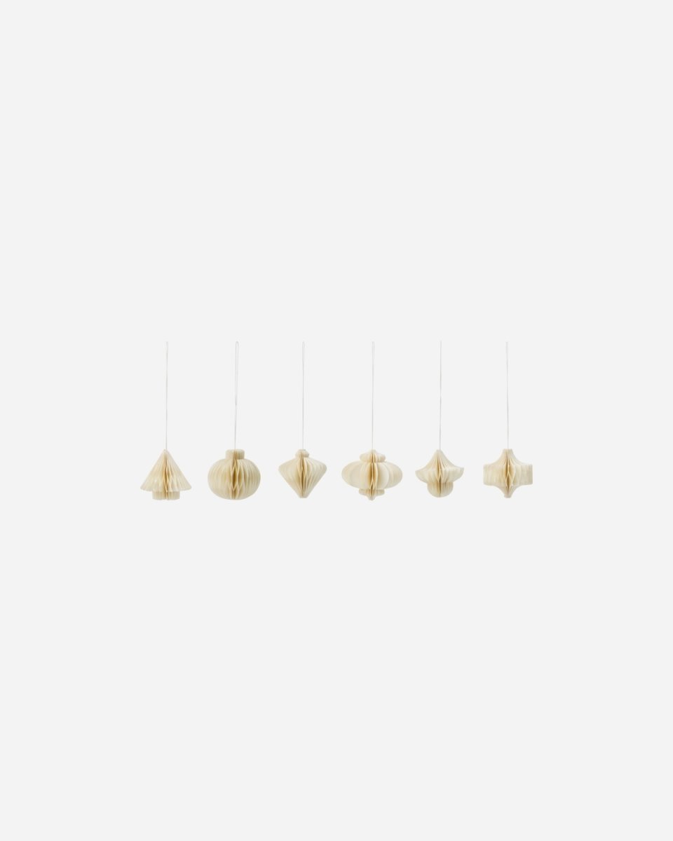 House Doctor Julepynt, papirpynt, 6 designs, hvid
