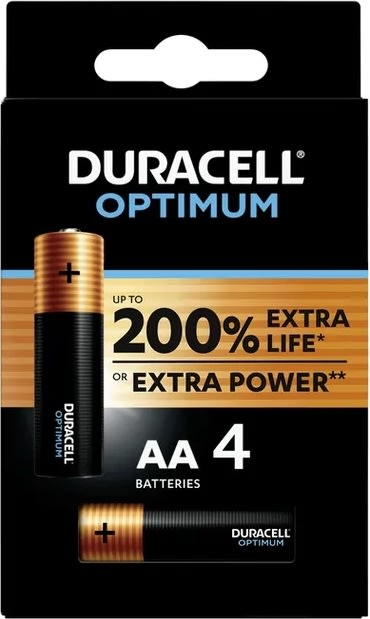 Duracell Optimum AA batteri, 4 stk