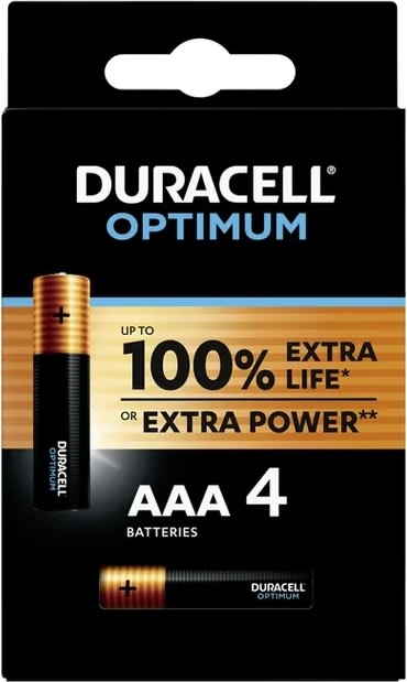 Duracell Optimum AAA batteri, 4 stk