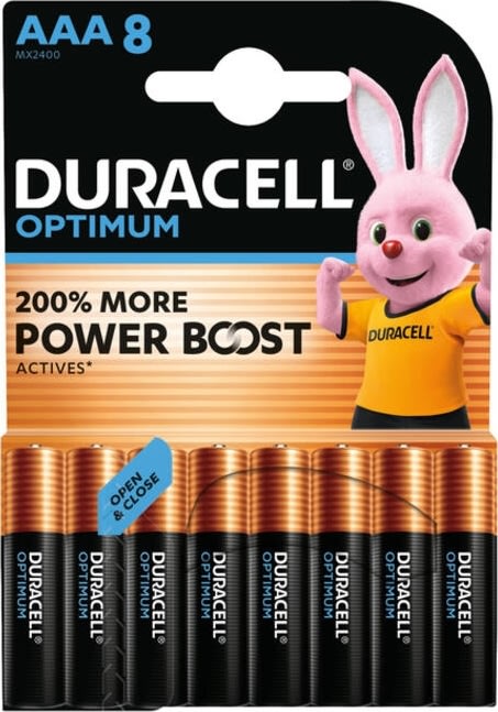 Duracell Optimum AAA batteri, 8 stk