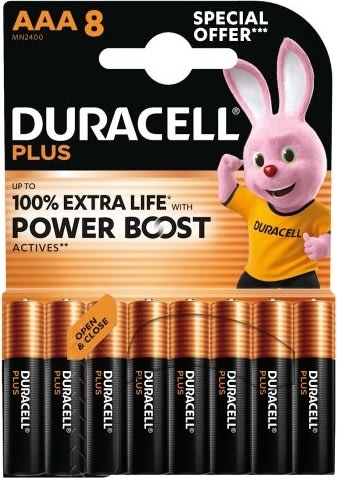 Duracell Plus Boost AAA batteri, 8 stk