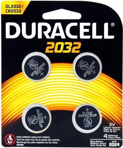 Duracell 2032 Lithium-knapbatterier, 4 stk