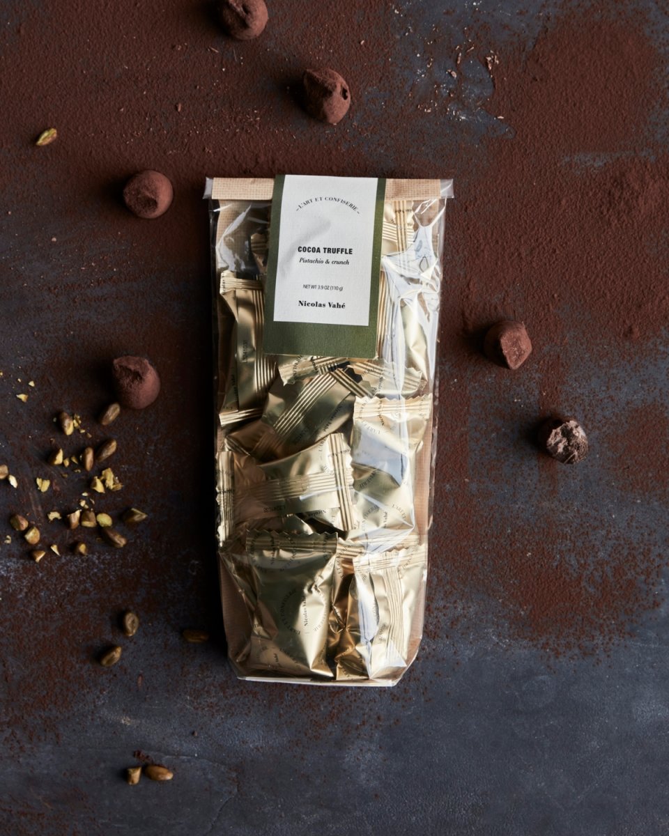Nicolas Vahé Kakaotrøffel, pistacie, knas, 110g