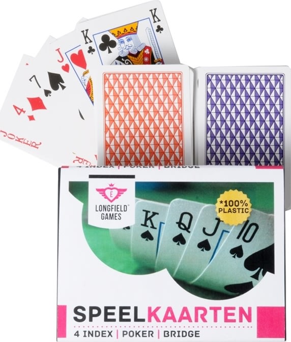 Spillekort 2 sæt, 100% plast
