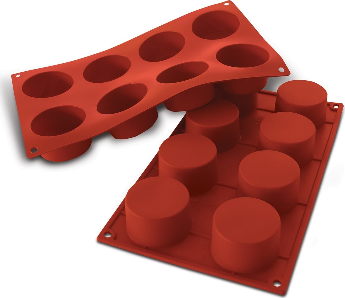 Silikomart Bageform cylinder 8 stk, Ø6cm, 9cl