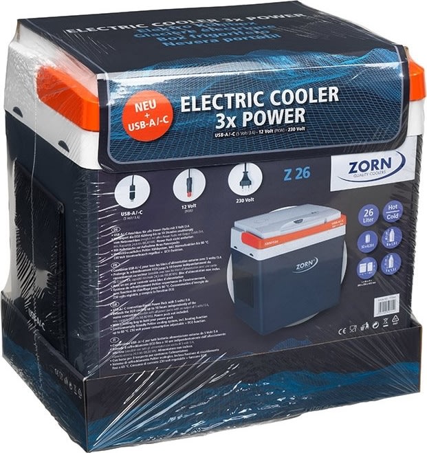 Zorn elektrisk køleboks, 25L, 12/230v og USB