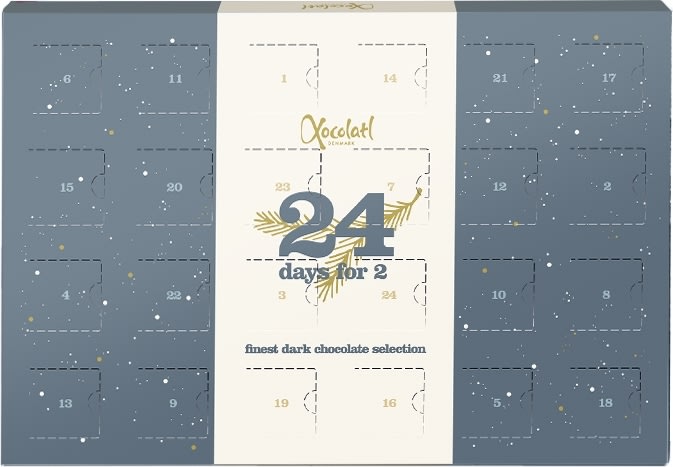 Xocolatl Julekalender for 2 Dark, 400g
