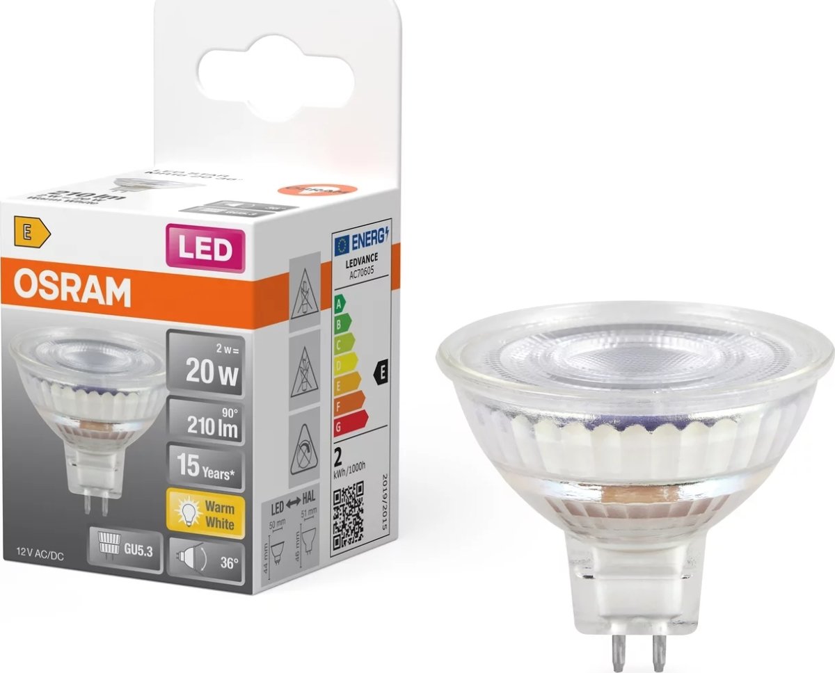 Osram LED Spotpære GU5.3, 2W=20W