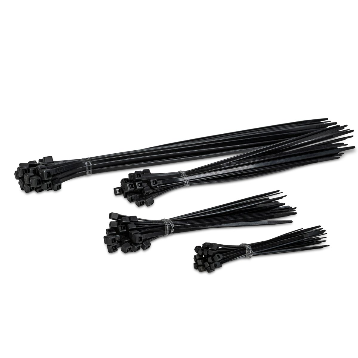 Kabelstrips - 100/150/200/300 mm, Sort, 100 stk.
