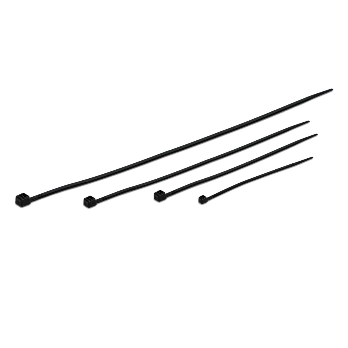 Kabelstrips - 100/150/200/300 mm, Sort, 100 stk.