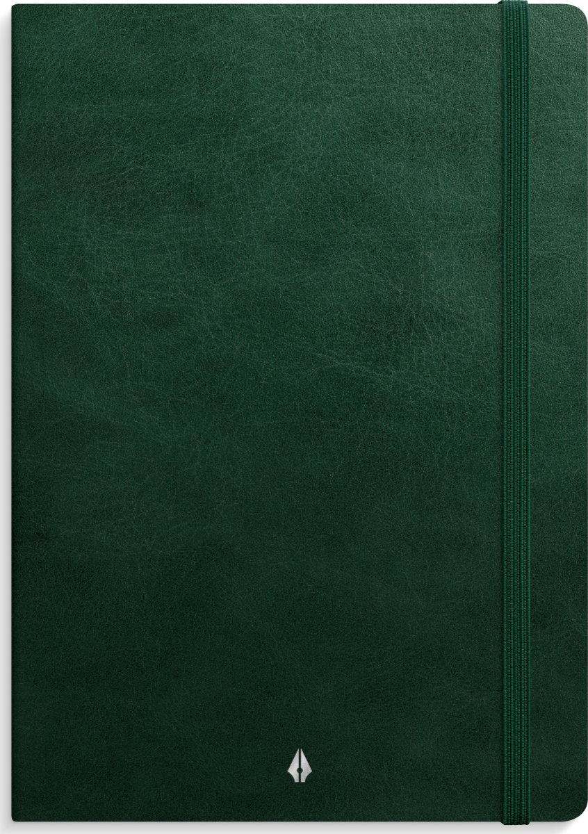 Burde Deluxe Notesbog, A5, linjeret, dark green