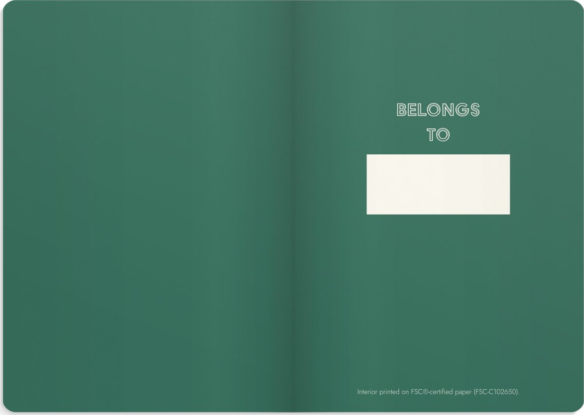 Burde Deluxe Notesbog, A5, linjeret, dark green