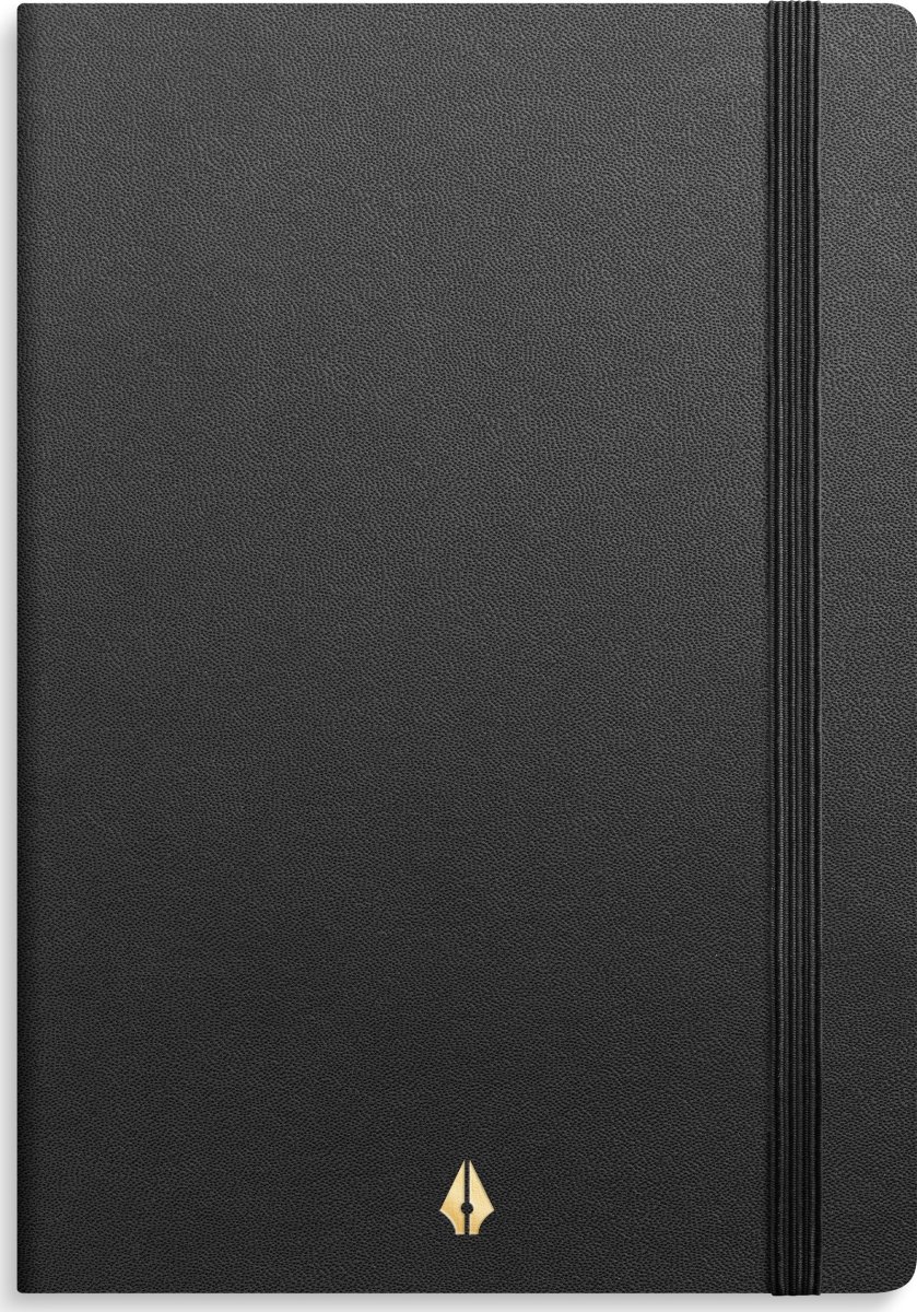 Burde Deluxe Notesbog, A6, linjeret, black