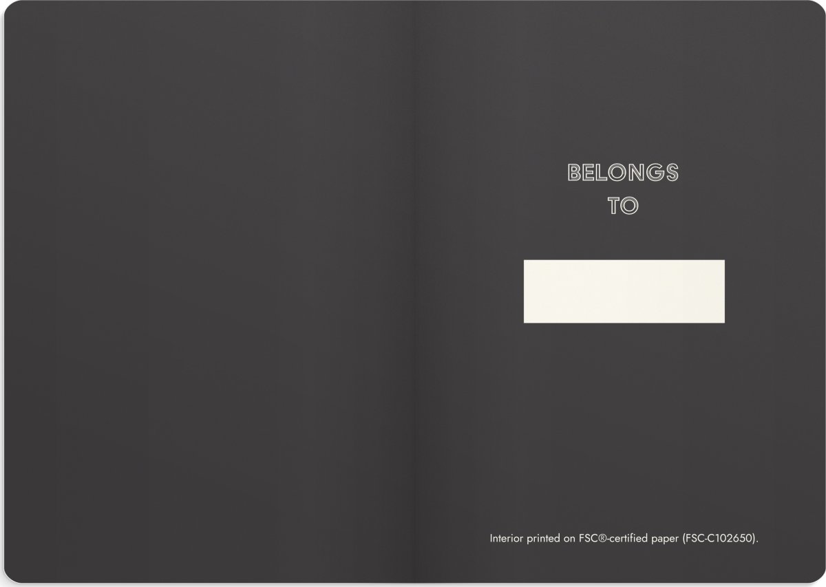 Burde Deluxe Notesbog, A6, linjeret, black