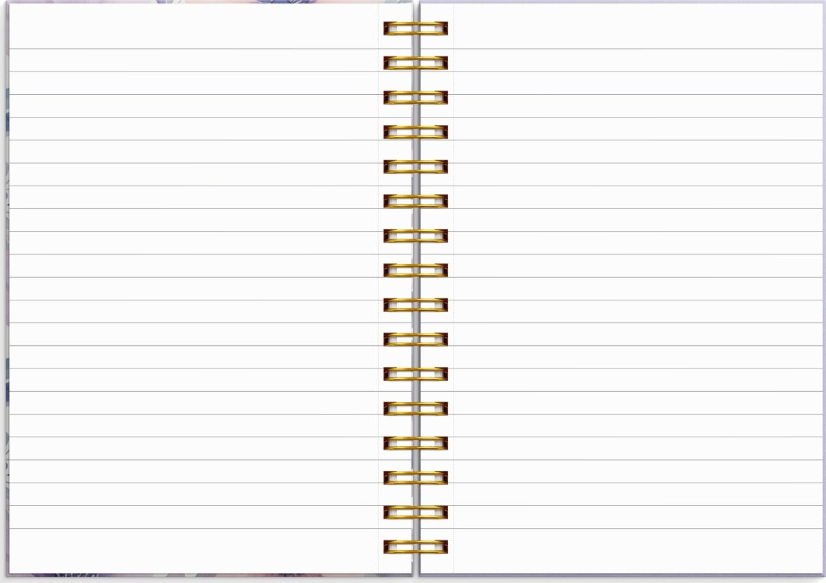 Burde Notesbog, A5, linjeret, lilac flowers