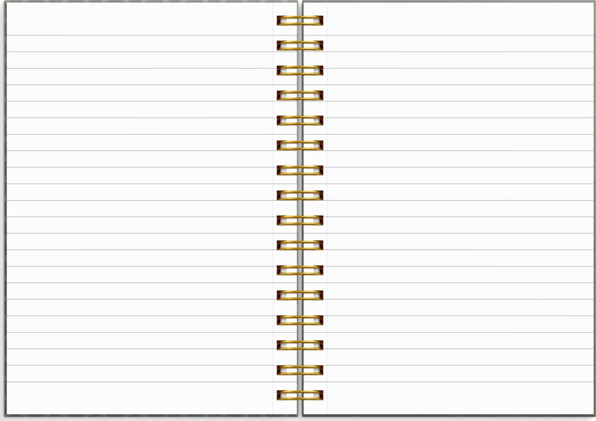 Burde Notesbog, A5, linjeret, green pattern