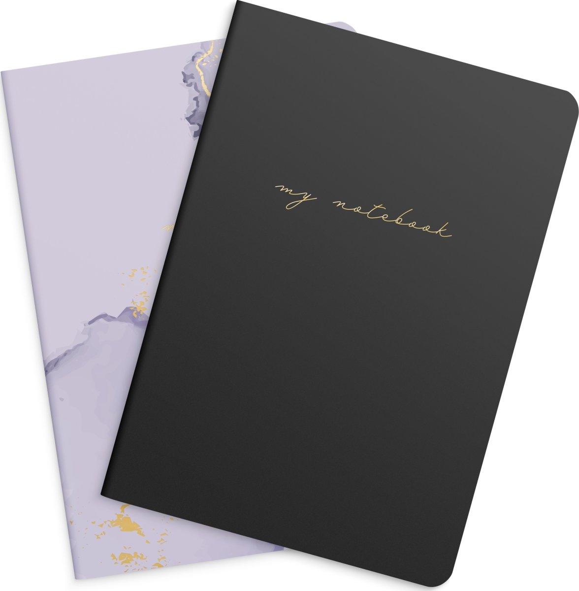 Burde Notesbog | 14x21 cm | 2-pk | Lilac & black