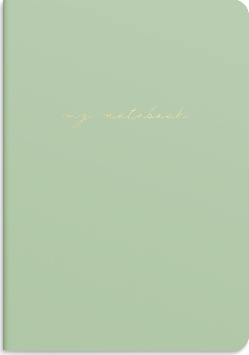 Burde Noteshæfte, 14x21 cm, 2-pk, green & pattern