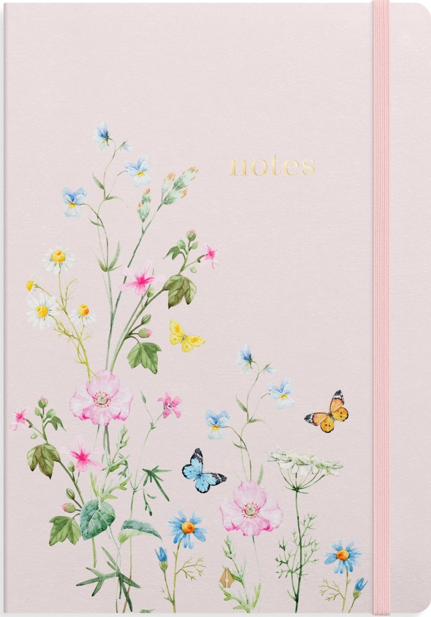 Burde Deluxe Notesbog | B5 | Linj. | Pink meadow