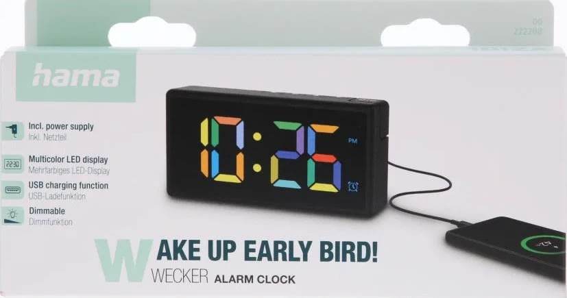 Hama Digital Vækkeur "Ibiza" Flerfarvet Display