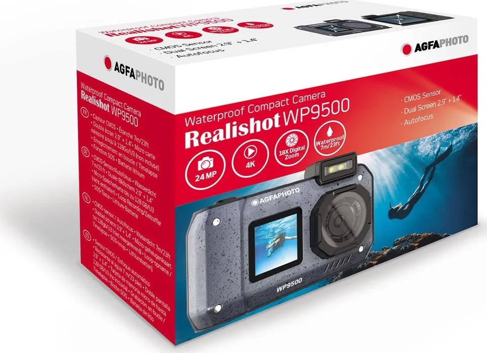Agfaphoto Digitalt Kamera WP9500 Fuld HD, Sort