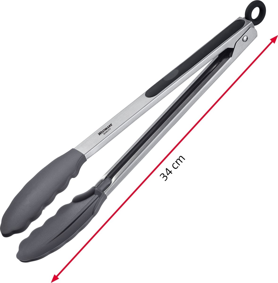 Westmark madtang med lås, 34 cm, stål/silikone