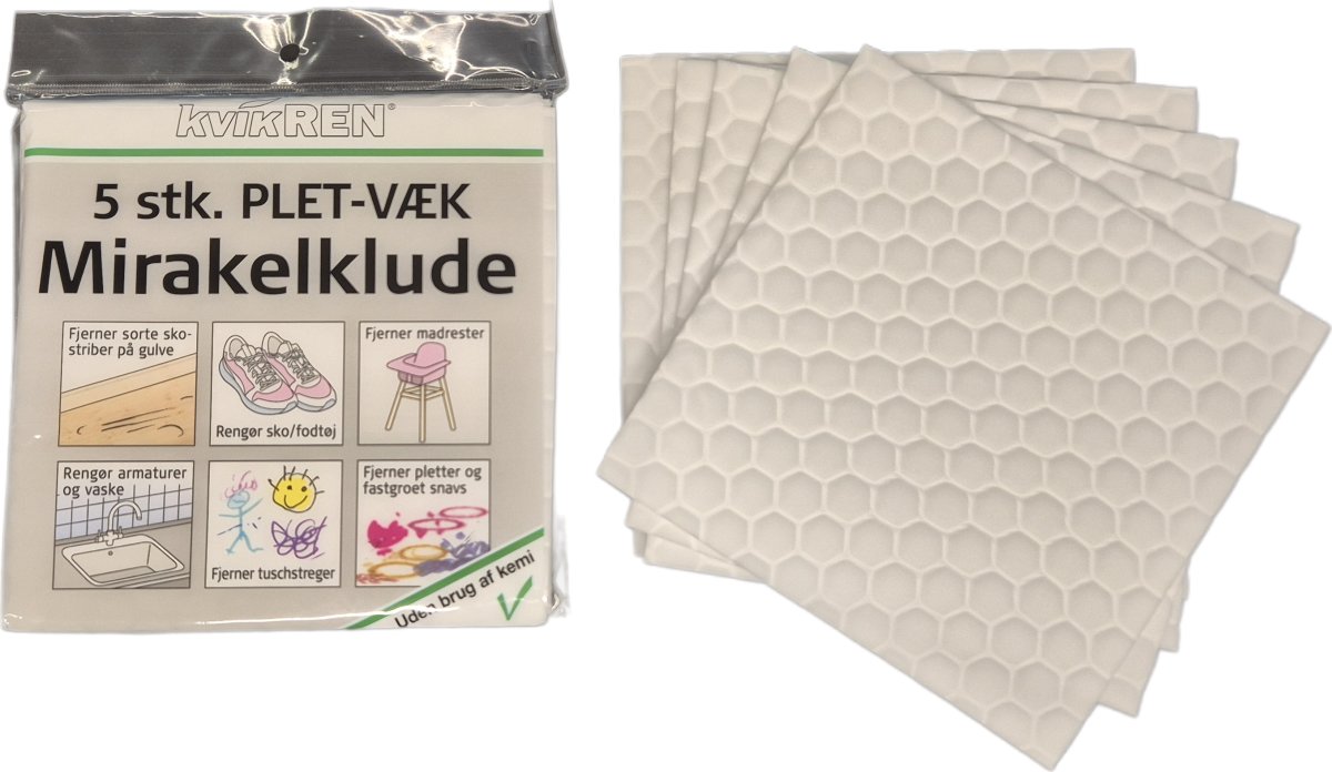 Melaminklud / pletfjerner | 18x18 | Hvid | 5 klude