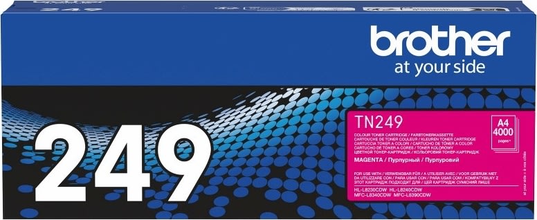 Brother TN249M Lasertoner, magenta, 4.000 sider
