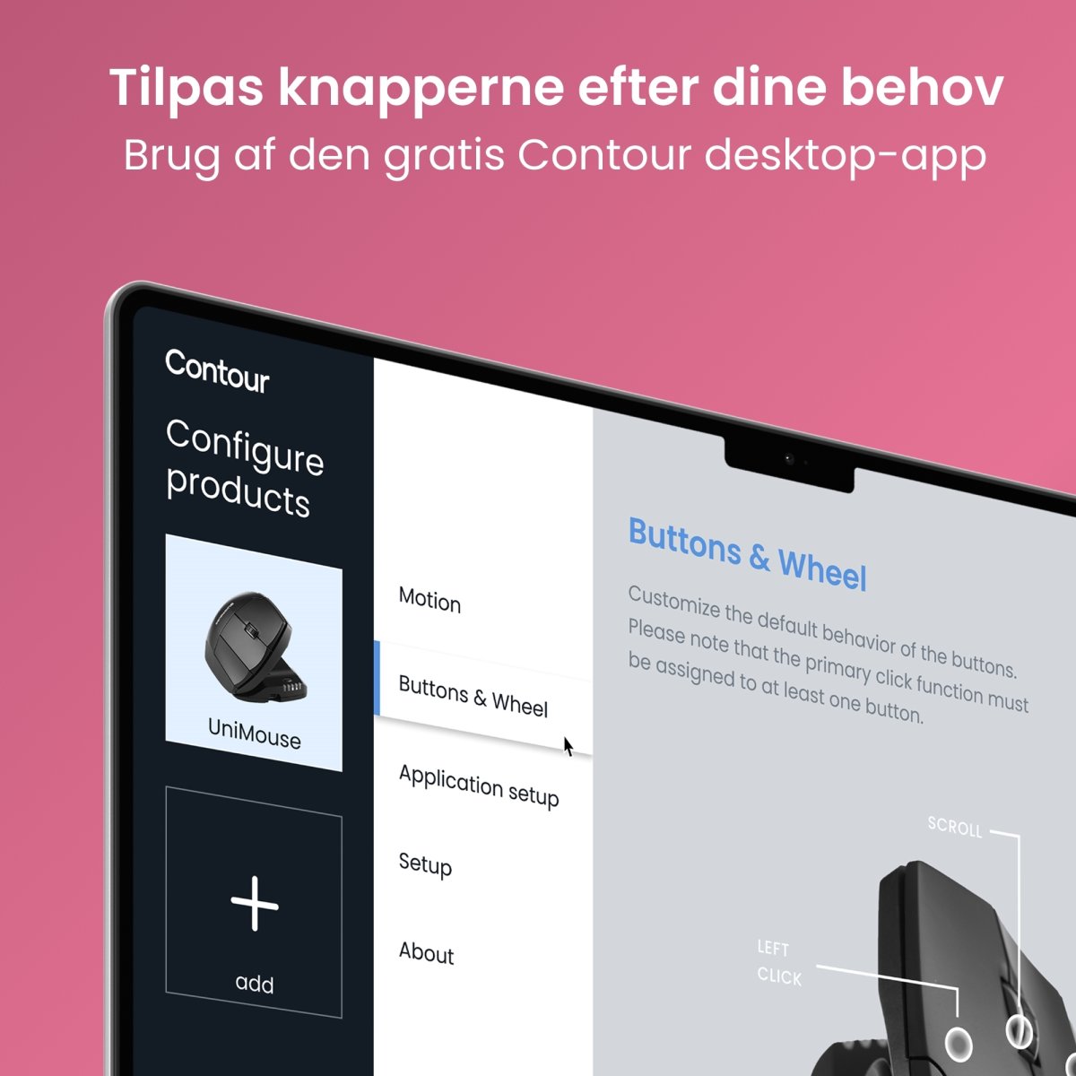 Contour Unimouse, højre hånd, trådløs