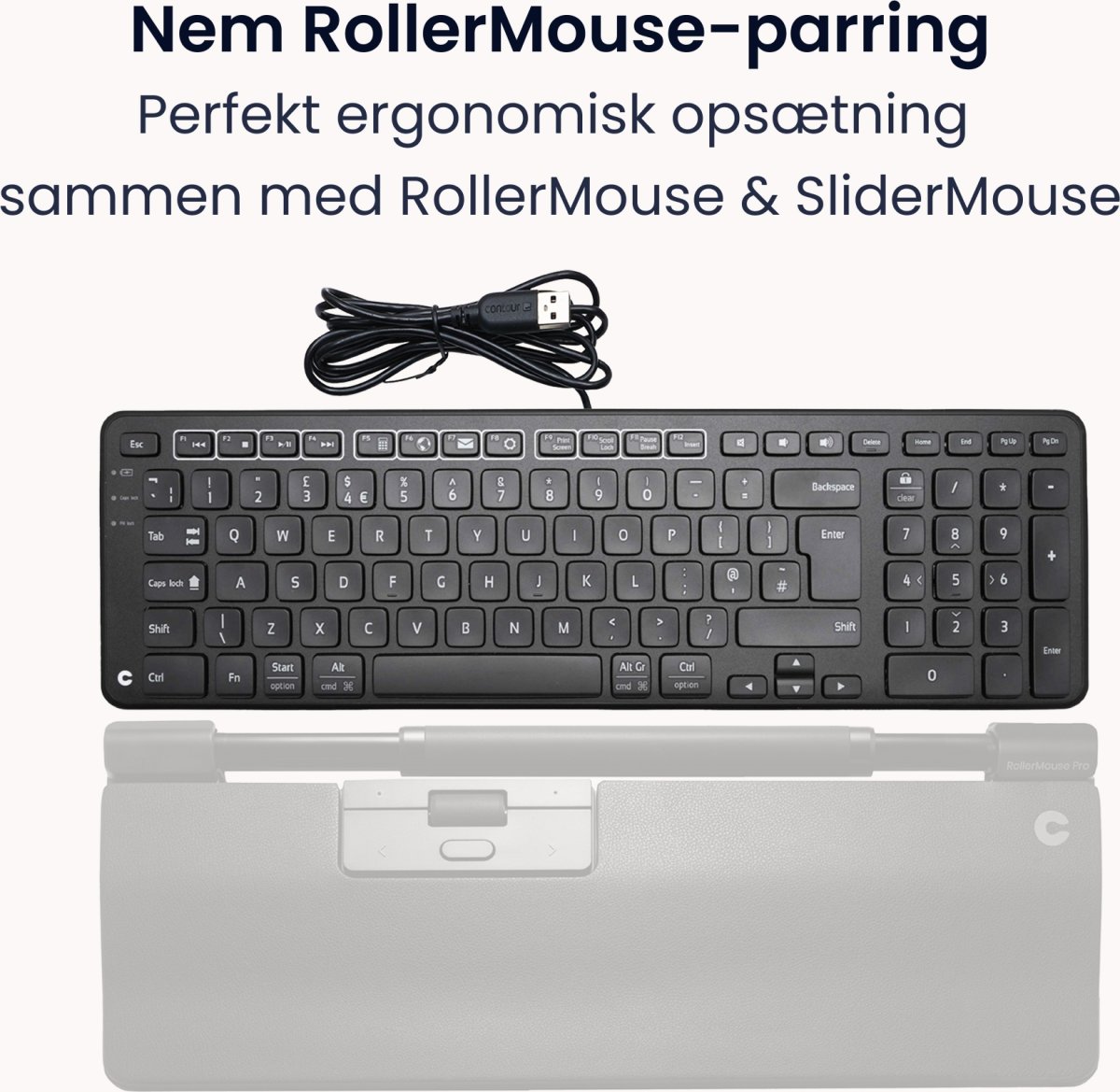 Contour Balance Wired-PN Keyboard, sort
