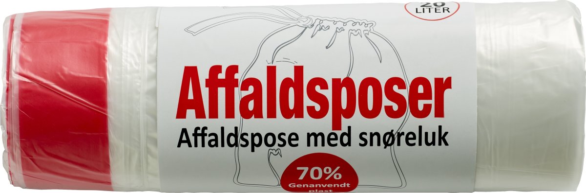 Affaldsposer m/snøreluk | 20 L | 50x44 cm | klar