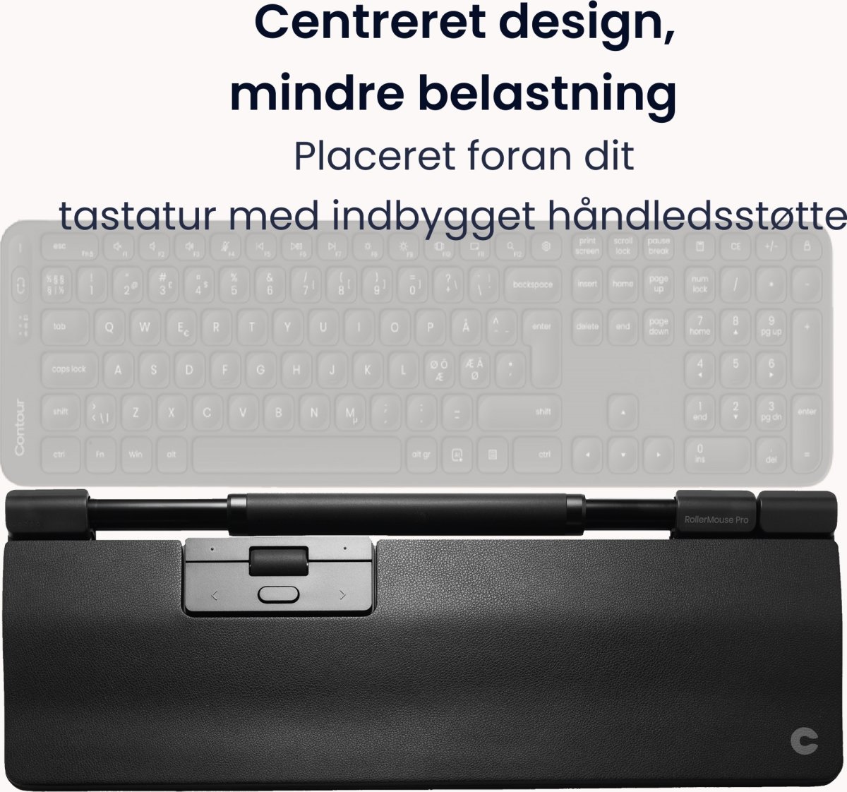 Contour RollerMouse Pro Trådløs Extended WR, læder