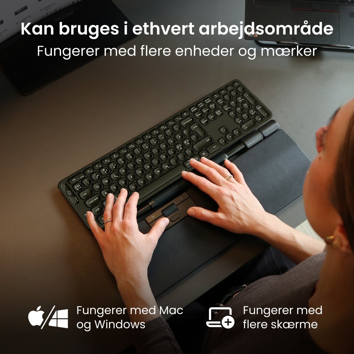 Contour RollerMouse Pro Trådløs Extended WR, læder