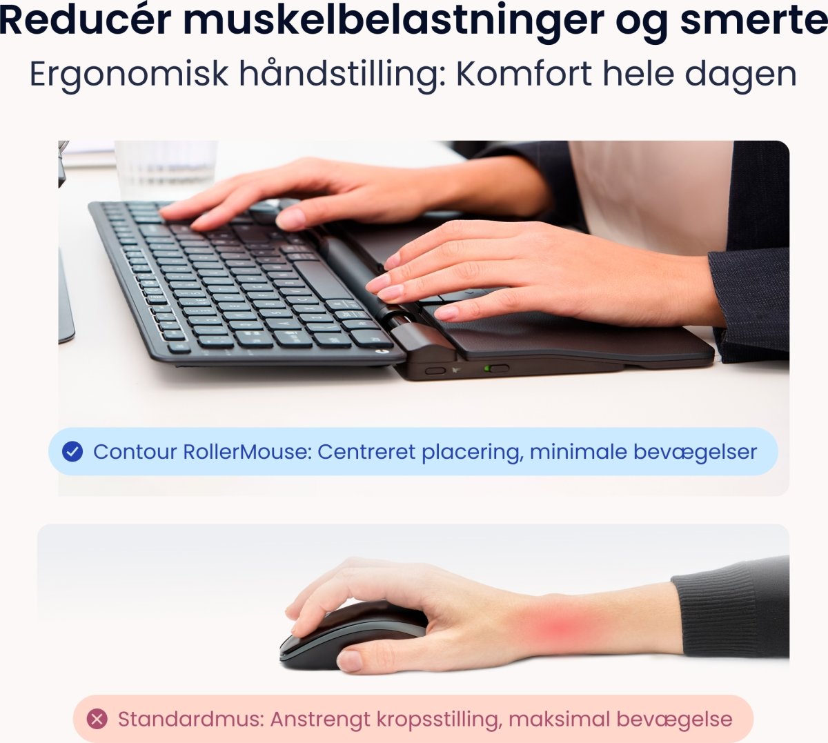 Contour RollerMouse Pro Trådløs Extended WR, læder