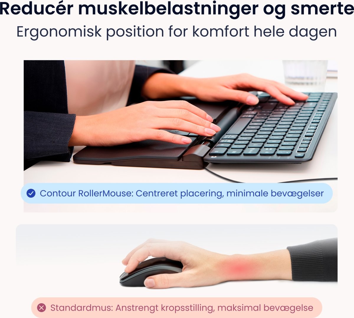 Contour RollerMouse Pro Wired Slim WR, vegan læder