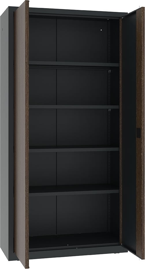Opbevaringsskab 1990x1000x435 mm, antracit/teak