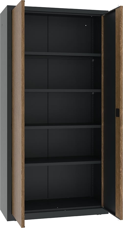 Opbevaringsskab 1990x1000x435 mm, antracit/bøg